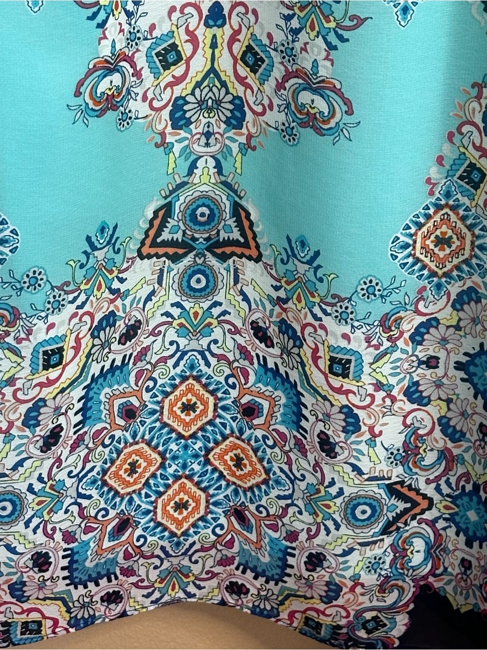 by & by Aqua Tile-Print Sleeveless Shift Dress - Picture 7 of 9